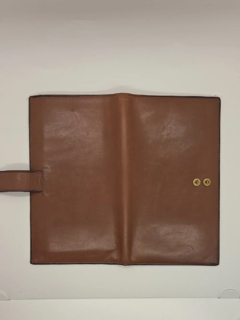 Bosca Nappa Calf Brown Leather Men's Wallet Organizer with Snap Closure